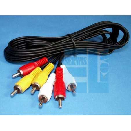  KABEL PRZEWÓD POŁĄCZENIOWY A/V 3x RCA - 3x RCA / Chinch / 1,8m