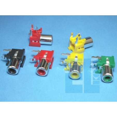  GNIAZDO RCA / CHINCH W DRUK KĄTOWE CZARNE