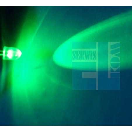 DIODA LED 10mm 12V ZIELONA GŁADKA