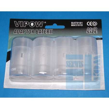 ADAPTOR ADAPTER R6 na R20 AA na D KONWERTER BATERII 2szt