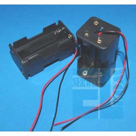  KOSZYK BATERII POJEMNIK 4xAA KWADRAT 4x R6 AA z Przewodem /5387