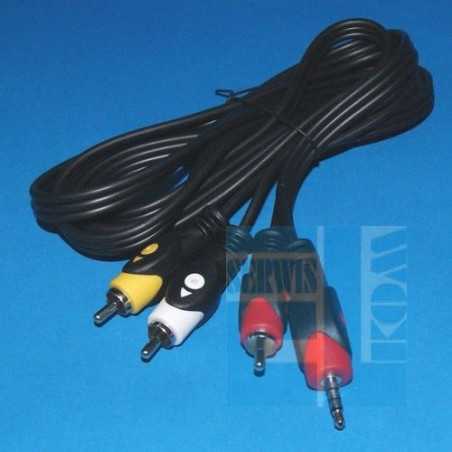 KABEL PRZEWÓD POŁĄCZENIOWY JACK 3,5mm 4-POL- 3x RCA / Chinch / 1,5m Łezka