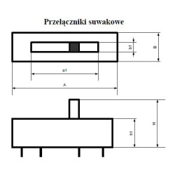  PRZEŁĄCZNIK SUWAKOWY SS12F13 2-POZYCYJNY PROSTY