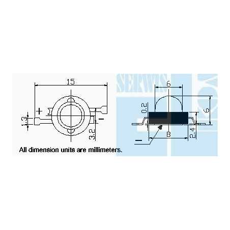 DIODA POWER LED 0,5W ZIELONA 18lm 140st.