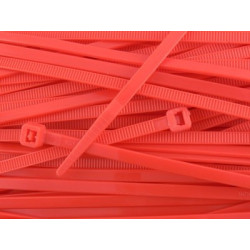 OPASKA KABLOWA ZACISKANA 2,5x100mm CZERWONA - 100szt