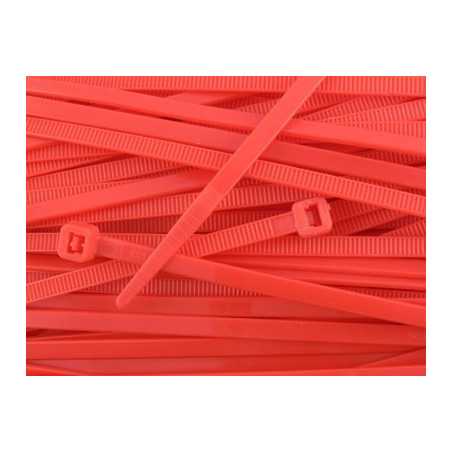 OPASKA KABLOWA ZACISKANA 2,5x100mm CZERWONA - 100szt