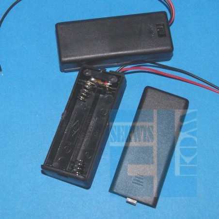 KOSZYK POJEMNIK BATERII 2x AAA PŁASKI Z WYŁĄCZNIKIEM ZAMYKANY 2xR3