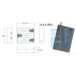 KOSZYK POJEMNIK BATERII 3x AA PŁASKI Z WYŁĄCZNIKIEM ZAMYKANY 3xR6