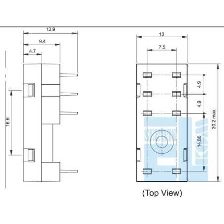 GNIAZDO PODSTAWKA PRZEKAŹNIKA 14FF-2Z-A1-1 MONTAŻ W DRUK