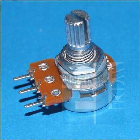 POTENCJOMETR OBROTOWY 250k B LINIOWY OŚ L-15mm