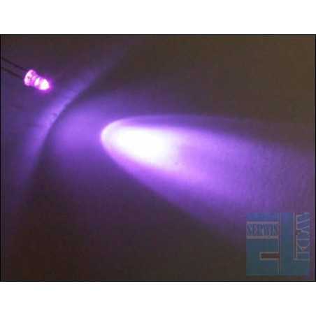 DIODA LED 3mm ULTRAFIOLETOWA UV