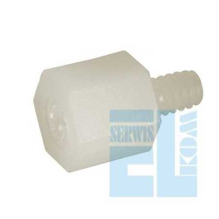 DYSTANS SŁUPEK 6mm Z TWORZYWA GWINT. M3 Zew/Wew