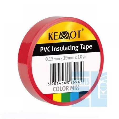 TAŚMA IZOLACYJNA CZERWONA 10Y PVC REBEL 0,13x19mm