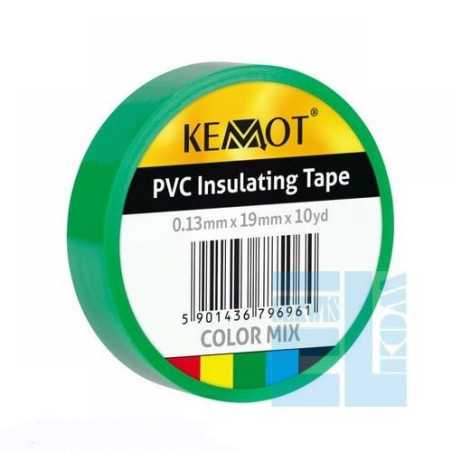 TAŚMA IZOLACYJNA ZIELONA PVC KEMOT 0,13x19mm 10Y