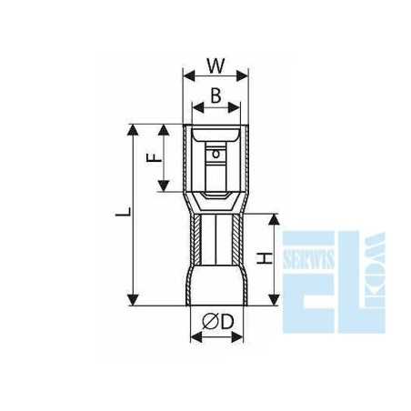 KONEKTOR IZOLOWANY CAŁY 6,3mm NIEBIESKI /5553