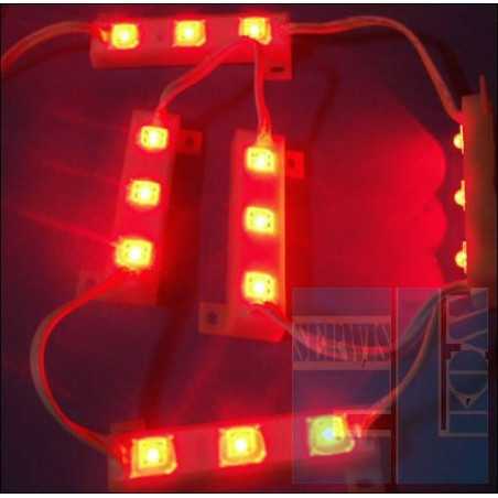 PODŚWIETLENIE LISTWA 3 LED FLUX CZERWONA 12V WODOSZCZELNA