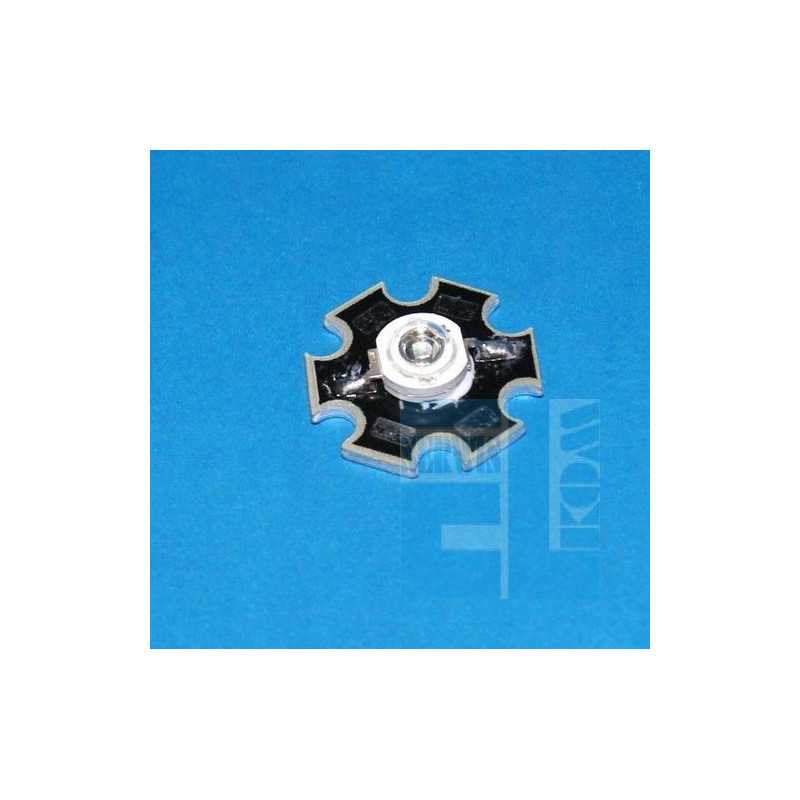  DIODA POWER LED 3W BIAŁA CIEPŁA STAR + PŁYTKA-RADIATOR 180lm 120st.