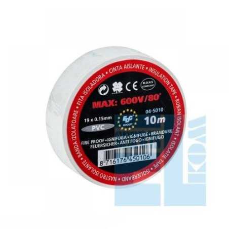  TAŚMA IZOLACYJNA BIAŁA PVC EDC 0,25x19mm 10m