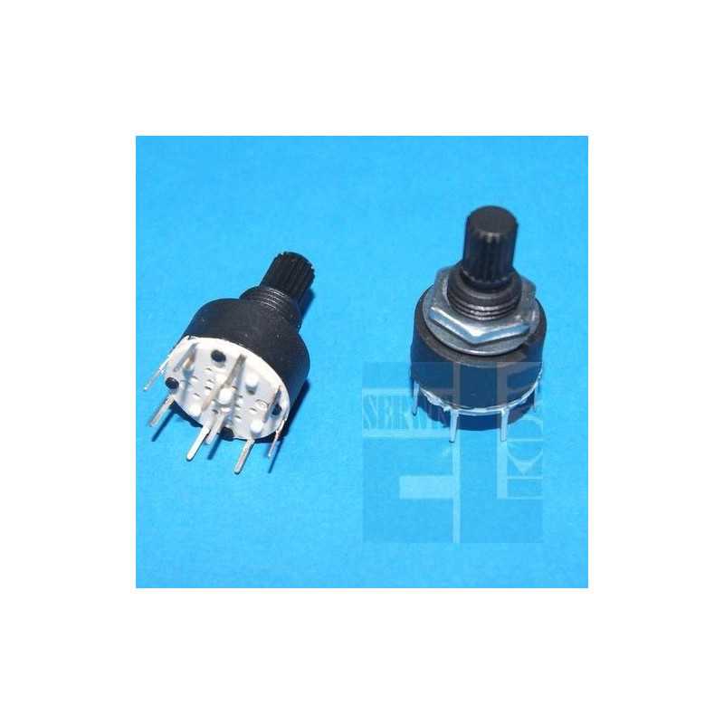 PRZEŁĄCZNIK OBROTOWY 2x 3 POZYCJE 2-OBWODY L-15/7mm W DRUK