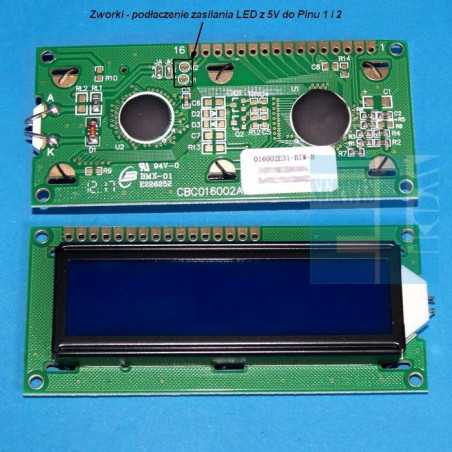 WYŚWIETLACZ LCD 2x16 E W1B 16x2 CYRYLICA NIEBIESKI