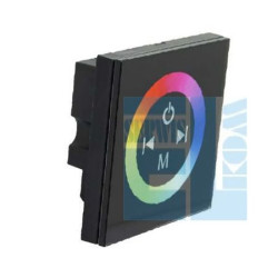 STEROWNIK LED RGB PANEL ŚCIENNY 4A/KAN CZAR. 86x86x36mm CTRL-T-P3