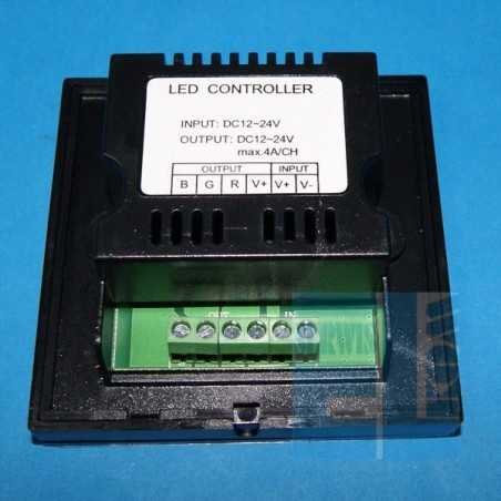 STEROWNIK LED RGB PANEL ŚCIENNY 4A/KAN CZAR. 86x86x36mm CTRL-T-P3