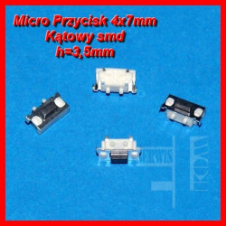 MIKROPRZYCISK SMD KĄTOWY 3x6 / 4x7 H-3,5mm 1mm PRZYCISK WŁĄCZNIK POWER TABLET MP3 MP4