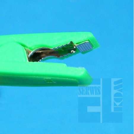 KROKODYLEK POMIAROWY MAŁY GNIAZDO 2mm ŻÓŁTY IZOLOWANY