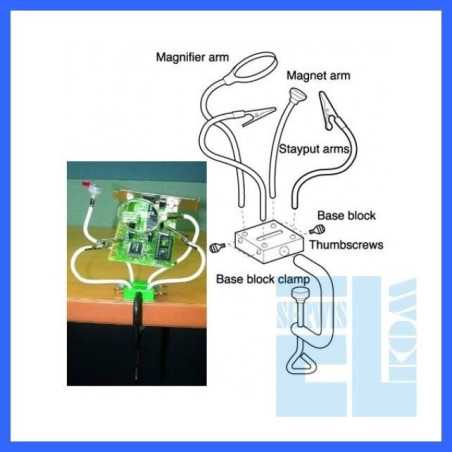 TRZECIA RĘKA z LUPĄ ELASTYCZNE RAMIONA DO BLATU