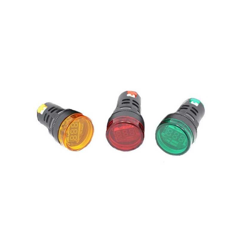WOLTOMIERZ PANELOWY 28mm MIERNIK OKRĄGŁY 5-30V DC LED NIEBIESKI KONTROLKA WOLTOMIERZ PANELOWY 28mm MIERNIK OKRĄGŁY 5-30V DC LED NIEBIESKI KONTROLKA