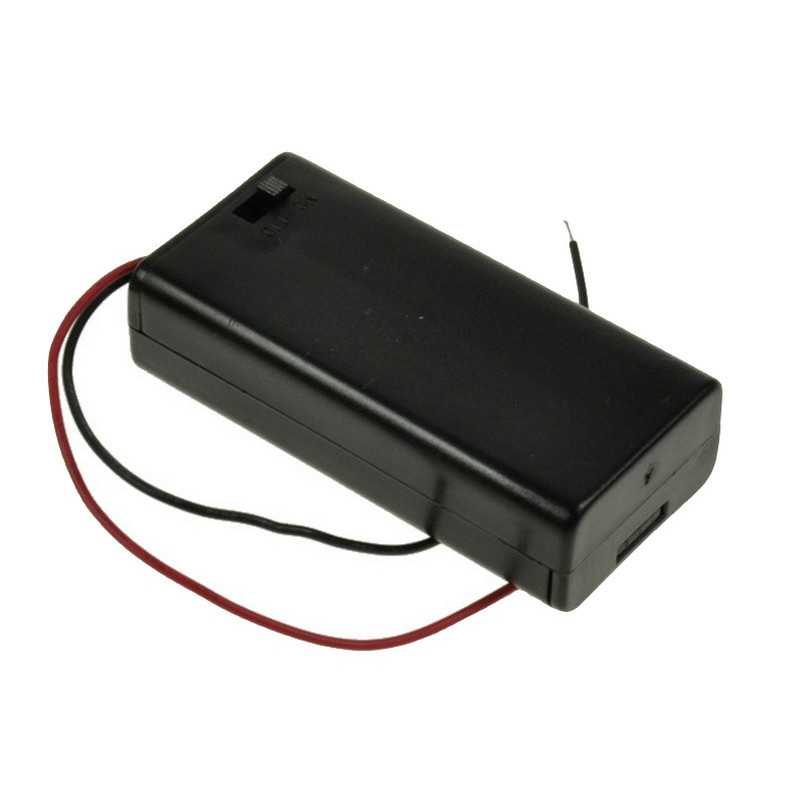 KOSZYK POJEMNIK BATERII 2x AA PŁASKI Z WYŁĄCZNIKIEM ZAMYKANY 2x R6