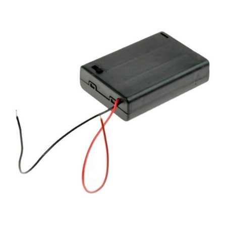 KOSZYK POJEMNIK BATERII 3x AAA PŁASKI Z WYŁĄCZNIKIEM ZAMYKANY 3xR3