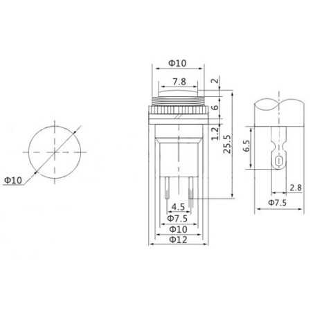 PRZYCISK PBS-23Br monostabilny 0.5A 250V okrągły zwierny