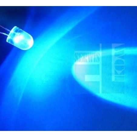 DIODA LED 10mm 12V NIEBIESKA GŁADKA