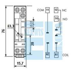 GNIAZDO PODSTAWKA PRZEKAŹNIKA SRC 1CO WEIDMULLER DIN 250V/12A 3,5mm