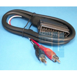 KABEL PRZEWÓD POŁĄCZENIOWY A/V EURO - 2x RCA / Chinch / 1,2m