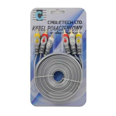 KABEL PRZEWÓD 3x RCA - 3xRCA 3m A/V SIWY CABLETECH