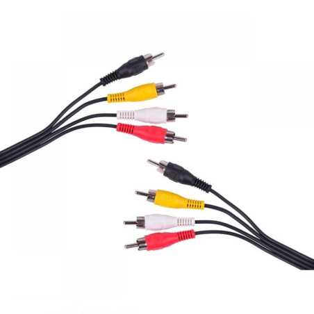 KABEL PRZEWÓD POŁĄCZENIOWY A/V 4x RCA - 4x RCA / Chinch / 2,4m
