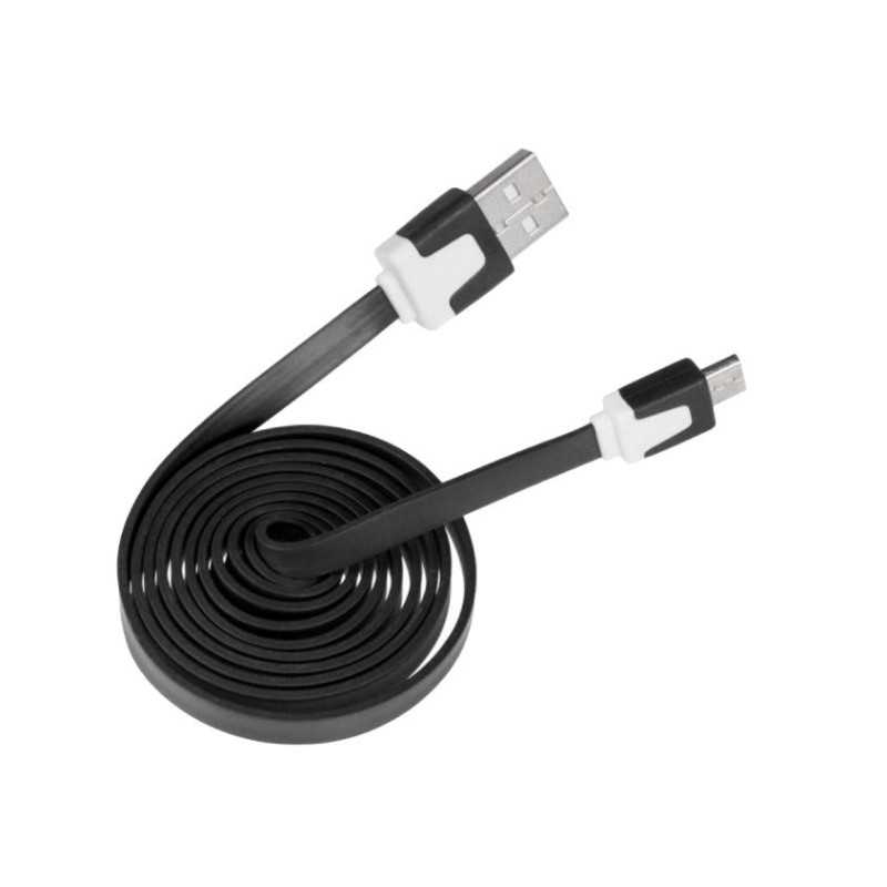 KABEL MICRO USB CZARNY PŁASKI /G0453