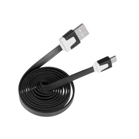 KABEL MICRO USB CZARNY PŁASKI /G0453