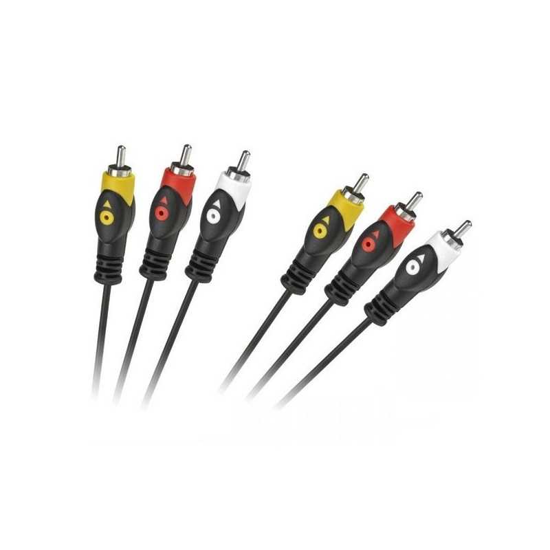 KABEL PRZEWÓD 3x RCA-3x RCA 3m ŁEZKA KPO3421A-3