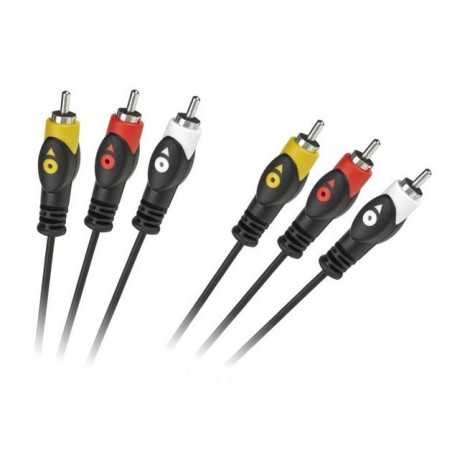 KABEL PRZEWÓD 3x RCA-3x RCA 3m ŁEZKA KPO3421A-3