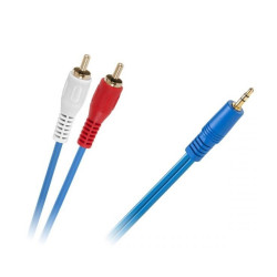 KABEL JACK 3,5 - 2x RCA 10m NIEBIESKI