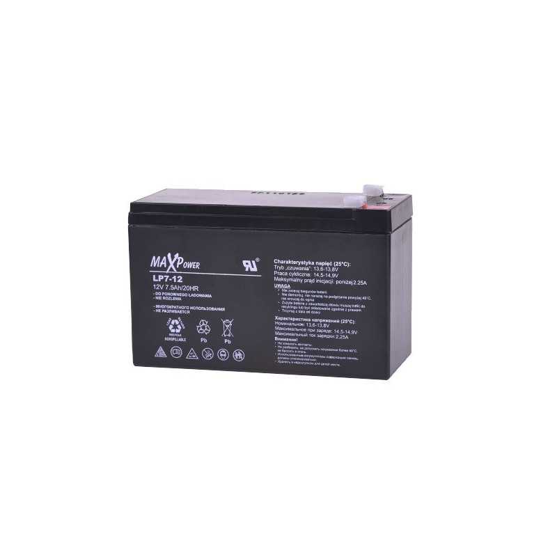  AKUMULATOR ŻELOWY 12V 7,5Ah MaxPower