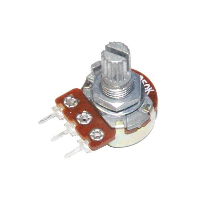 POTENCJOMETR OBROTOWY 250k B LINIOWY OŚ L-15mm