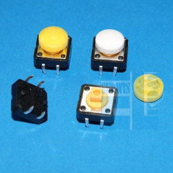 MIKROPRZYCISK 12x12mm + KLAWISZ OKRĄGŁY BIAŁY h-10mm