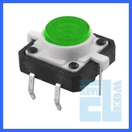 MIKROPRZYCISK 12x12mm H-7mm PODŚWIETLANY ZIELONY