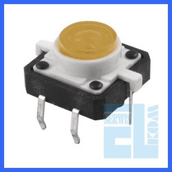 MIKROPRZYCISK 12x12mm H-7mm PODŚWIETLANY ŻÓŁTY