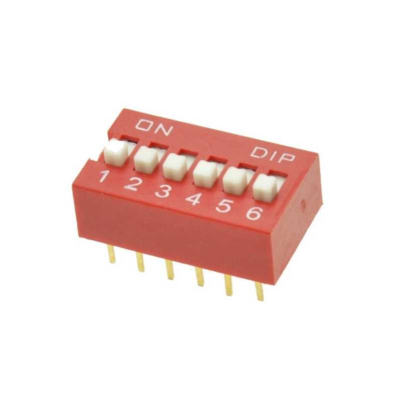 PRZEŁĄCZNIK DIP SWITCH 6 CZERWONY ON-OFF x6