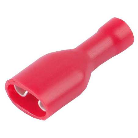 KONEKTOR IZOLOWANY 6,3mm CZERWONY /5570